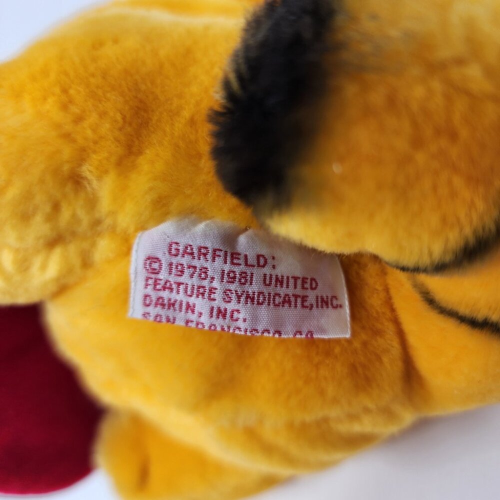 Vtg 1981 Dakin Garfield Santa Cat 8" Plush 'Fill Er Up!' Christmas Stocking Toy - Picture 13 of 15